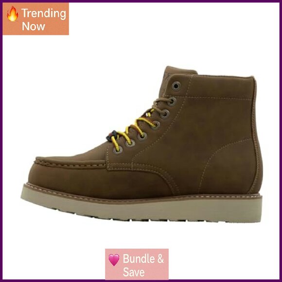 Men's Steel Toe Work Boots Slip Resistant Memory Foam Size Available - Picture 8 of 8